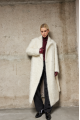 Stylish women's white coat